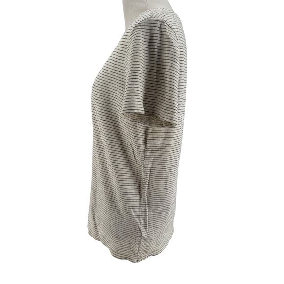 Marine Layer Women's Ivory Black Striped Short Sleeve T-Shirt Size Small - Picture 2 of 6